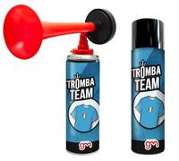 Magazzini GM Tromba Team, Tromba da Stadio con i Colori della Squadra del Cuore, Avvisatore Acustico per Eventi Sportivi e Nautica, 300ml (Tromba Completa + Ricarica, Bianco Celeste)