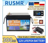 Batteria al litio ferro fosfato 12V 300Ah LiFePO4 BMS integrata 6000 cicli per sostituire la maggior parte dell'alimentazione di backup Accumulo di energia domestica 12V300AH