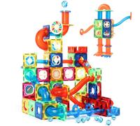 Magblock 122 pezzi blocchi di costruzione magnetici pista di marmo, magneti giocattoli per bambini, STEM regalo educativo di costruzione per ragazzi ragazze 4-12 anni