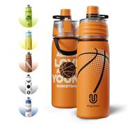 magcheer Borraccia termica da 600 ml con nebulizzatore spray per bambini | Acciaio inossidabile isolato sottovuoto, motivo 3D su entrambi i lati, maniglia per il trasporto, bocca larga, senza BPA