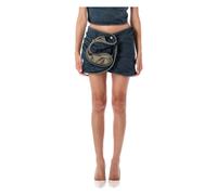 Magda Butrym - Mini Gonna in Denim con Dettagli Floreali - - Skirts - Donna - Blu - S