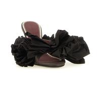 Magda Butrym - Mules in raso con applicazioni floreali - - Shoes - Donna - Marrone - 38 1/2 EU