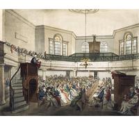 Magdalen Chapel. Circa 1808. Dopo un'opera di August Pugin e Thomas Rowlandson nel Microcosmo di Londra pubblicata in tre volumi tra il 1808 e il 1810 da Rudolph Ackermann. Pugin fu l'artista