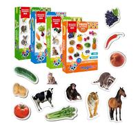 MAGDUM 4 Sets FOTO Fattoria+ ZOO Animali+ Frutta+ Verdura Frigo Calamite (85 PZ) Per Bambino Ragazzo- Magnetico Giocattoli Educativi Per Bambini 3 anni- Cucina Magnete- COMPLEANNO O NATALE Regalo SET