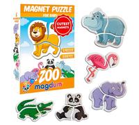 Magdum Magneti animali per bambini - 6 puzzle magnetici Zoo - 18 PCS