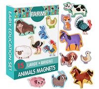 MAGDUM Animali Fattoria Magneti Bambini - 15 GRANDI Calamite Frigorifero - Calamite Bambini - Giochi Bambini 3 anni - Animali Giocattolo per Bambini - Calamite Animali per Bambini - Giochi Magnetici