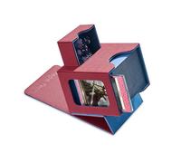 Mage Tech Box per MTG Commander - Design brevettato, Commander Display, adatto per 100 carte a maniche doppie, vassoio da 35 pt per carte e cubi - rosso/blu