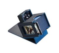 Mage Tech Commander Deck Box per MTG - Design Brevettato, Vetrina Commander, Adatta a 100 Carte Double-Sleeve, Porta Carte Magnetico da 35pt & Vassoio per Dadi - Nero/Blu