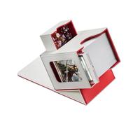 Mage Tech Commander Deck Box per MTG - Design Brevettato, Vetrina Commander, Adatta a 100 Carte Double-Sleeve, Porta Carte Magnetico da 35pt & Vassoio per Dadi - Bianco/Rosso