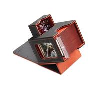 Mage Tech Commander Deck Box per MTG - Design Brevettato, Vetrina Commander, Adatta a 100 Carte Double-Sleeve, Porta Carte Magnetico da 35pt & Vassoio per Dadi - Grigio Scuro/Arancione