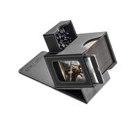 Mage Tech Scatola porta carte per MTG Commander, design brevettato, display Commander, adatta a 100 carte a doppia manica, mattoncini e vassoio per dadi da 35 pt, nero/grigio