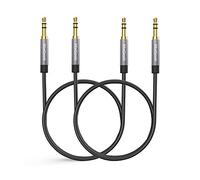 MaGeek Cavo Aux Jack 3,5mm, (0,5 metri, 2-Pezzi) Cavo Audio Jack Cavo audio stereo maschio su maschio per cuffie Beats, iPhone, iPod, iPad, Car Audio, Home Stereo e altro (Nero)
