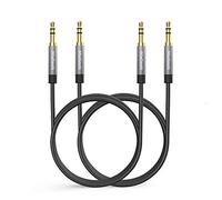 MaGeek Cavo Aux Jack 3,5mm, (2,0 metri, 2-Pezzi) Cavo Audio Jack Cavo audio stereo maschio su maschio per cuffie Beats, iPhone, iPod, iPad, Car Audio, Home Stereo e altro (Nero)