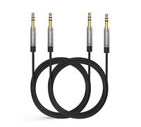 MaGeek Cavo Aux Jack 3,5mm, (3,0 metri, 2-Pezzi) Cavo Audio Jack Cavo audio stereo maschio su maschio per cuffie Beats, iPhone, iPod, iPad, Car Audio, Home Stereo e altro (Nero)