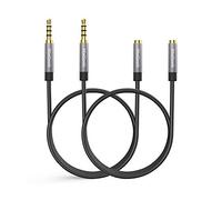MaGeek Cavo Prolunga Audio Jack 3,5mm, (1,0 metro, 2-Pezzi) 4 Poli Cavetto Audio Estensione, Maschio a Femmina per cuffie Beats, iPhone, iPod, iPad, Car Stereo, Home Stereo e altro (Nero)