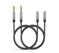 MaGeek Cavo Prolunga Jack 3,5mm, (2,0 Metri, 2-Pezzi) 4 Poli Cavetto Estensione, Maschio a Femmina per Cuffie Beats, iPhone, iPod, iPad, Car Audio, Home Stereo e Altro (Nero)