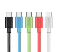 MaGeek® Cavo USB Tipo-C a USB 2.0 (5 Pezzi)(1,0m) per Samsung Galaxy S9+,S9, S8, S8+, Nexus 6P, LG G6, New MacBook, Google Pixel XL, Huawei P9 P10 e più (Nero,Bianca,Verde,Blu,Rosa)