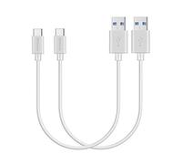 MaGeek® Cavo USB Tipo C a USB 3.0 Corto (2 Pezzi)(0,3m) per Samsung Galaxy S10,S9,S8, Nexus 6P, LG G6, New MacBook, Google Pixel XL, Huawei P9 P10 e più (Bianca)