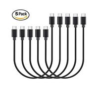 MaGeek® Cavo USB Tipo-C a USB Tipo-C 2.0 Corto (5 Pezzi)(0,3m) per Samsung Galaxy S9+,S9, S8, S8+, Nexus 6P, LG G6, New MacBook, Google Pixel XL, Huawei P9 P10 e più (Nero)