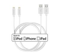 MaGeek® [Confezione da 2 1,8m Lungo di Apple MFi certificato fulmine a Cavo USB Cavo di dati di ricarica per iPhone Xs Max X 8 7 6 5c 5s, iPad Pro Air mini, iPod touch (Bianca)