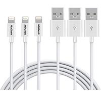 MaGeek® [Confezione da 3 1,0m di Apple MFi certificato fulmine a Cavo USB Cavo di dati di ricarica per iPhone Xs Max X 8 7 6 5c 5s, iPad Pro Air mini, iPod touch (Bianca)