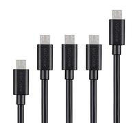 MaGeek [Confezione da 5 0,3m + 1,0mx3 + 1,8m Cavo Micro USB 2.0 Lunghezze Assortite USB 2.0 Maschio a Micro USB per caricare e sincronizzare (nero)
