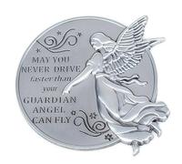 Mageeki Clip per aletta parasole per auto, con angelo custode e scritta "May You Never Drive Faster Than Your Guardian Angel Can Fly, Bless Driving Safety Gift for New Drivers and Car Enthusiasts