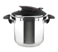 MAGEFESA®7,5-liter super fast pressure cooker, easy locking mechanism, 18/10 stainless steel, suitable for all kinds of cookers, including induction, 5 security systems, express