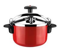 Magefesa Castell - Pentola a Pressione Tradizionale Rossa da 4L, Acciaio Inossidabile 18/10, Per Tutti I Piani Cottura, Induzione Totale, Cucina Sana, Pomello Rotante