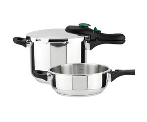 Magefesa DYNAMIC - Pentola a Pressione Rapida da 3 + 6L, Acciaio Inox 18/10, 5 Sistemi di Sicurezza, Facile da Usare, Adatta a Tutti i Tipi di Cucine, Induzione