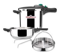 Magefesa DYNAMIC - Set Pentole a Pressione Rapide 3L + 6L + Cestello, Acciaio Inossidabile 18/10, Efficienza Energetica, Tutti i Tipi di Cucine, Induzione