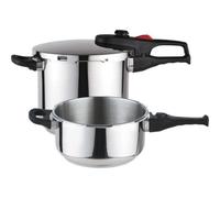 Magefesa - Praktika Plus, Set di 2 pentole a Pressione, in Acciaio Inox 18/10, 4 + 6 l