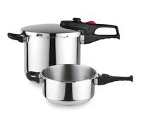 Magefesa - Praktika Plus, Set di 2 pentole a Pressione, in Acciaio Inox 18/10, 4 + 6 l
