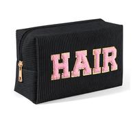 MAGEFY Beauty case in velluto a coste, Nero + capelli