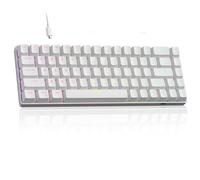 MageGee Tastiera con interruttore magnetico a scatto rapido al 60%, cablata a 68 tasti, sostituibile a caldo, tastiera da gioco retroilluminata RGB personalizzata per Win/PC/MAC, bianco