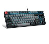 MageGee Tastiera da gioco meccanica al 75% con interruttore blu, tastiera retroilluminata blu a LED, per PC portatili Windows, colore: grigio/nero