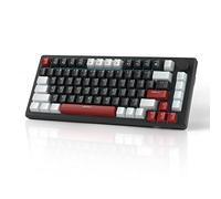 MageGee Tastiera da gioco meccanica al 75%, tastiera da gioco compatta retroilluminata blu con interruttori gialli, schiuma EVA, controllo manopola, tastiera da gioco per PC NKRO portatile STAR75 -