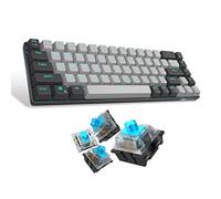 MageGee Tastiera meccanica da gioco portatile al 60%, minimalista MK-Box Ice Blue retroilluminata a 68 tasti con cavo, tastiera per Windows, laptop, PC e Mac