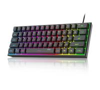 MageGee TS91 - Mini tastiera da gioco 60%, retroilluminata RGB, tastiera ultra-compatta a 61 tasti, ergonomica, impermeabile, meccanica, per PC, Mac, PS4, Xbox ONE (nero)