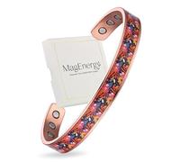 MagEnergy Braccialetto da uomo in rame, Wildflower Whispers, bracciale magnetico in rame con magneti a 3500 gauss, bracciale cachemire regolabile e regalo di gioielli