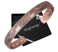 Braccialetto magnetico in rame per donna 16,5 cm regolabile per adattarsi alla maggior parte dei polsi con scatola bella, 1 Count (Pack of 1), Rame