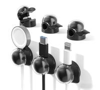 Magesh 6 supporti per cavi, autoadesivi - organizer universale per cavi, per scrivania, parete, auto, cuscinetti adesivi per HDMI, USB, alimentatore e altro ancora (set da 6 pezzi)