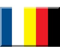 magFlags Bandiera Large Blue-White-Yellow-Red-Black | Derivative Work of File Giallo Rosso Blu su Sfondo Bianco | Bandiera Paesaggio | 1.35m² | 90x150cm
