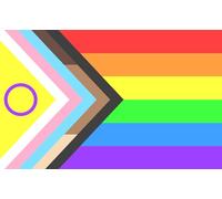 magFlags Bandiera Large Brilliant Progress Pride | Light brilliant colours inspired by realistic rainbow colours | Colores claros y brillantes inspirados en los colores realistas del arcoíris |