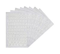 Magfok Lettere termoadesive floccate da 0,9 cm, 8 fogli (bianco)