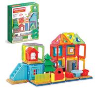Magformers Milo's Mansion Set, Rainbow Colors, Educational Magnetic Geometric Shapes Tiles Building STEM Toy Set Ages 3+