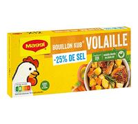 Maggi Brodo di pollame - 25% di sale, prodotto in Francia, 12 compresse, 120 g, 3 pezzi