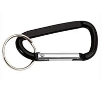 MAGGI GROUP - MOSCHETTONE IN ALLUMINIO COLORATO 6MM CON ANELLO PORTACHIAVI - COLORE NERO