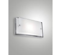 Fabas Luce Applique rettangolare piccola in metallo con diffusore in vetro Maggi [EEK: A++]