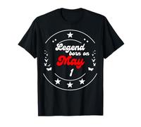 Maggio 1 Birthday Legend Man Boy dal 1 Maggio Maglietta